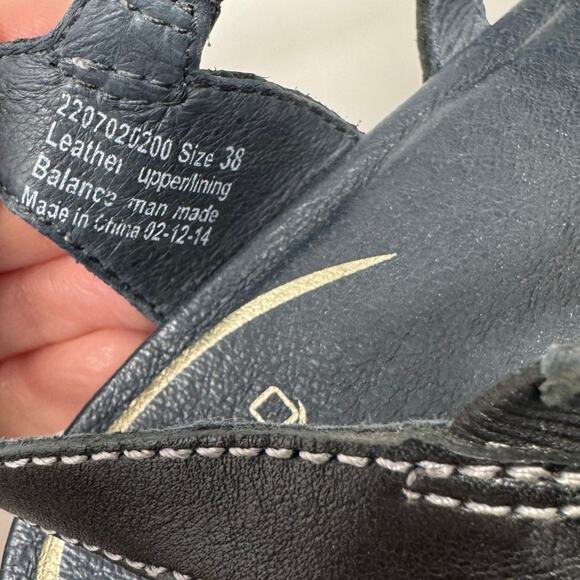 Dansko Drea Leather Fisherman Sandals 38 8 Strappy Wedge Slingback Comfort - Picture 11 of 11